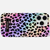 パステル レインボー ヒョウ柄 モノグラム Case-Mate iPhoneケース (裏面 (横))