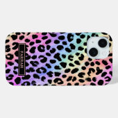パステル レインボー ヒョウ柄 モノグラム Case-Mate iPhoneケース (裏面 (横))