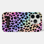 パステル レインボー ヒョウ柄 モノグラム Case-Mate iPhoneケース (裏面 (横))