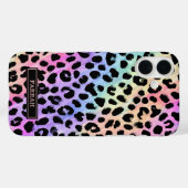 パステル レインボー ヒョウ柄 モノグラム Case-Mate iPhoneケース (裏面 (横))