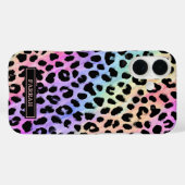 パステル レインボー ヒョウ柄 モノグラム Case-Mate iPhoneケース (裏面 (横))