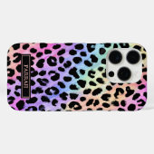 パステル レインボー ヒョウ柄 モノグラム Case-Mate iPhoneケース (裏面 (横))