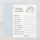 パステル レインボー ベイビー シャワー お祝いの言葉 招待状 (正面/裏面)