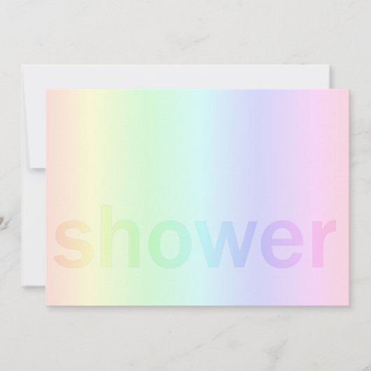 パステル レインボー ベイビー シャワー 招待状 (正面)