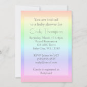パステル レインボー ベイビー シャワー 招待状 (裏面)