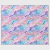 パステル レインボー マーブル ゴールド グリッター ラッピングペーパー (フラット)