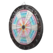 パステル レインボー ラスティック ブラウン ウッド トーン グレイン ダーツボード (正面右)