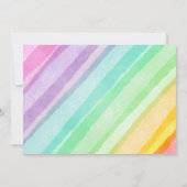 パステル レインボー 誕生日 フォト 招待 招待状 (裏面)