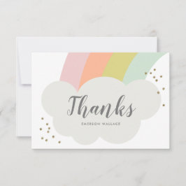 パステル レインボー 雲 キュート キッズ サンキューカード