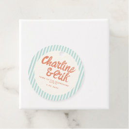 パステル レッド 手書き レトロ 結婚式 ありがとう フェバリ フェイバータグ