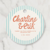 パステル レッド 手書き レトロ 結婚式 ありがとう フェバリ フェイバータグ (裏面)