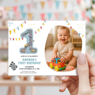 パステル レーストラック 初めての誕生日 招待状