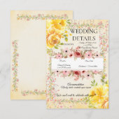 パステル ロマンティック ウェディング 情報挿入 エンクロージャーカード (正面/裏面)