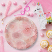 パステル ローズ 紙皿 (パーティー)