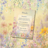 パステル ワイルドフラワーの牧場でのウェディング エンクロージャーカード