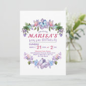 パステル ワイルドフラワー フェアリー ファースト 1歳の誕生日パーティーⅠ 招待状 (スタンド正面)