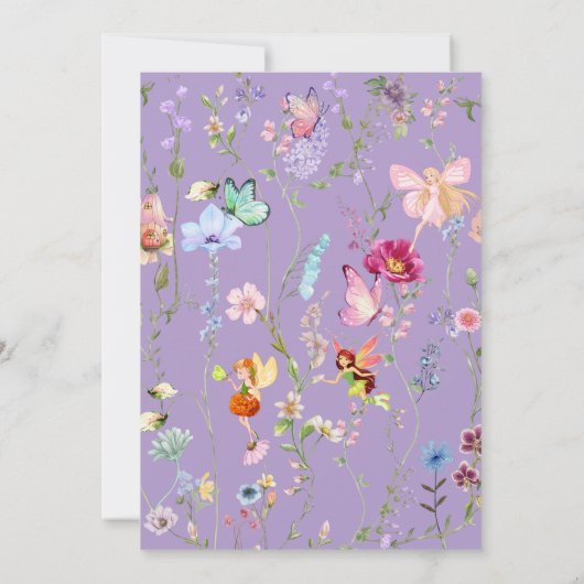 パステル ワイルドフラワー フェアリー ファースト 1歳の誕生日パーティーⅠ 招待状 (裏面)