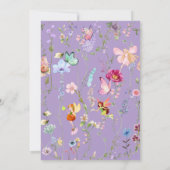 パステル ワイルドフラワー フェアリー ファースト 1歳の誕生日パーティー I 招待状 (裏面)