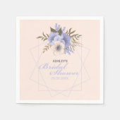 パステル ヴィオレット ピーチ 幾何学 ローズ ブライダル シャワー スタンダードカクテルナプキン (正面)