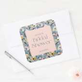 パステル ヴィンテージ レトロ ブライダル シャワー スクエアシール (封筒)