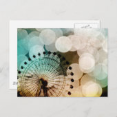 パステル《写真》ぼけ味ブルー観覧車カーニバル ポストカード (正面/裏面)