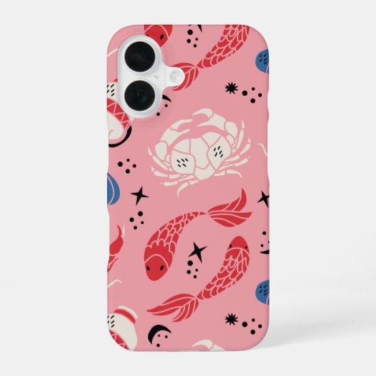 パステル〔占星術の〕十二宮図星占い iPhone 16ケース (裏面)