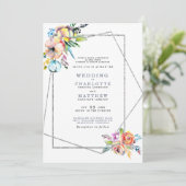 パステル 水彩 白 両親 結婚式   招待状 (スタンド正面)