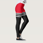 パステル |白いはっきりした太ももも色が混ストライプ合 レギンス (右)