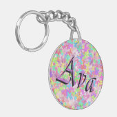 パステル・蝶の名前のロゴ、 キーホルダー (正面左)