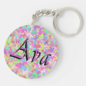 パステル・蝶の名前のロゴ、 キーホルダー (裏面)