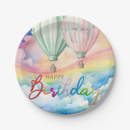 パステル 誕生日  ペーパープレート (正面)