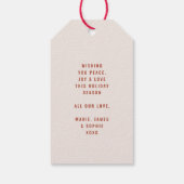 パステル&金ゴールドクリスマスツリー3フォトコラージュ ギフトタグ (裏面)