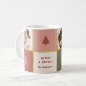 パステル&金ゴールドクリスマスツリー3フォトコラージュ コーヒーマグカップ (正面左)