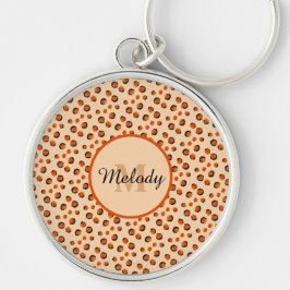 パステル&金ゴールドチーテアニマルプリントモノグラム キーホルダー