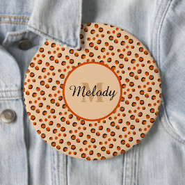 パステル&金ゴールドチーテアニマルプリントモノグラム 缶バッジ