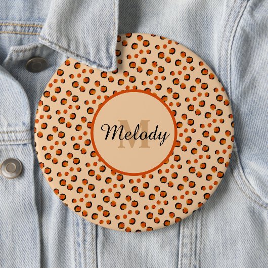 パステル&金ゴールドチーテアニマルプリントモノグラム 缶バッジ (インサイチュ)