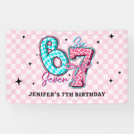 パステル 67 ６才 ７才 女の子 誕生日パーティー 横断幕