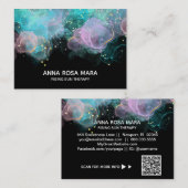 *~*パステルAP46金ゴールドグリッター抽象芸術インクQRロゴ 名刺 (正面/裏面)