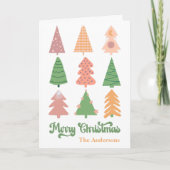 パステルBOHOかわいい木メリークリスマス シーズンカード (正面)