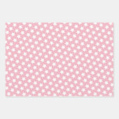 パステルw.ホワイトスターズ – カスタム子供の誕生日 ラッピングペーパーシート (正面3)