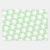 パステルw.ホワイトスターズ – カスタム子供の誕生日 ラッピングペーパーシート (正面2)