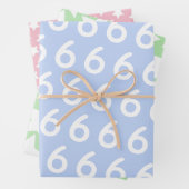 パステルw.ホワイトスターズ – カスタム子供の誕生日 ラッピングペーパーシート (インサイチュ)