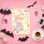 パステロウィンかわいいユニコーンハロウィン誕生日パーティー 招待状
