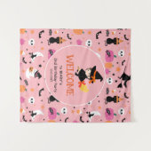 パステロウィーンパターンハローウィンパーティへようこそ タペストリー (正面(横))