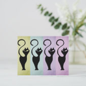 パステロ猫ブラックシルエット ポストカード (スタンド正面)