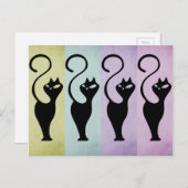 パステロ猫ブラックシルエット ポストカード (正面/裏面)