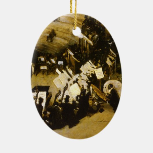 パスデロプ管弦楽団のリハーサル(JS Sargentによる) セラミックオーナメント (裏面)