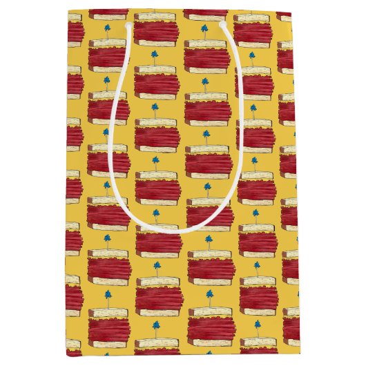 パストラミオンライNYCコシェールユダヤ教デリーサンドウィッチ ミディアムペーパーバッグ (正面)