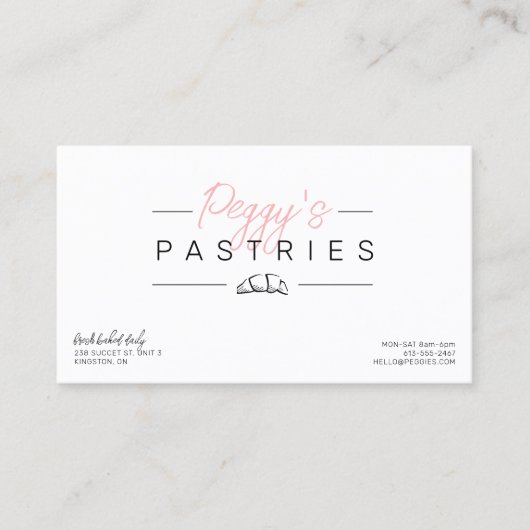 パストリーのベーカリーのロゴ名刺デザイン 名刺 (正面)