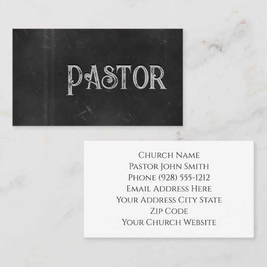 パストルブラックグランジシャルボード2教会 名刺 (正面/裏面)